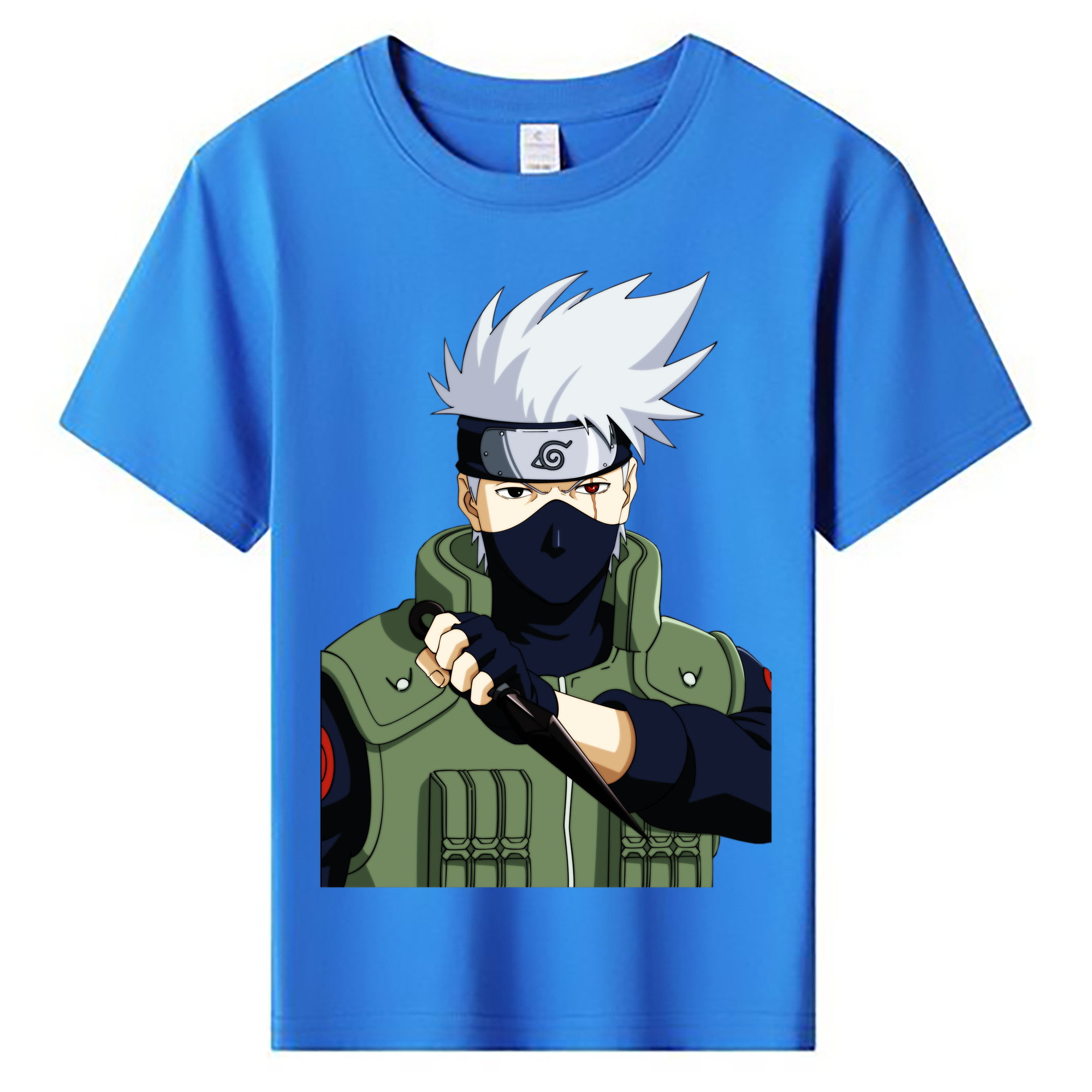 （画像用） NARUTO -ナルト- はたけ カカシ Hatake Kakashi 綿100％キッズTシャツ（フロントプリント）